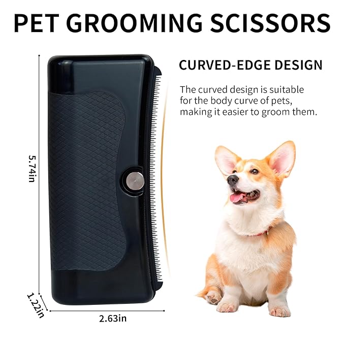 Pet Deshedding Brush for Dogs Cats Rabbits Horses, Gentle Grooming Tool | Effectively Removes Undercoat & Loose Hair & Matted Fur with Ergonomic Handle