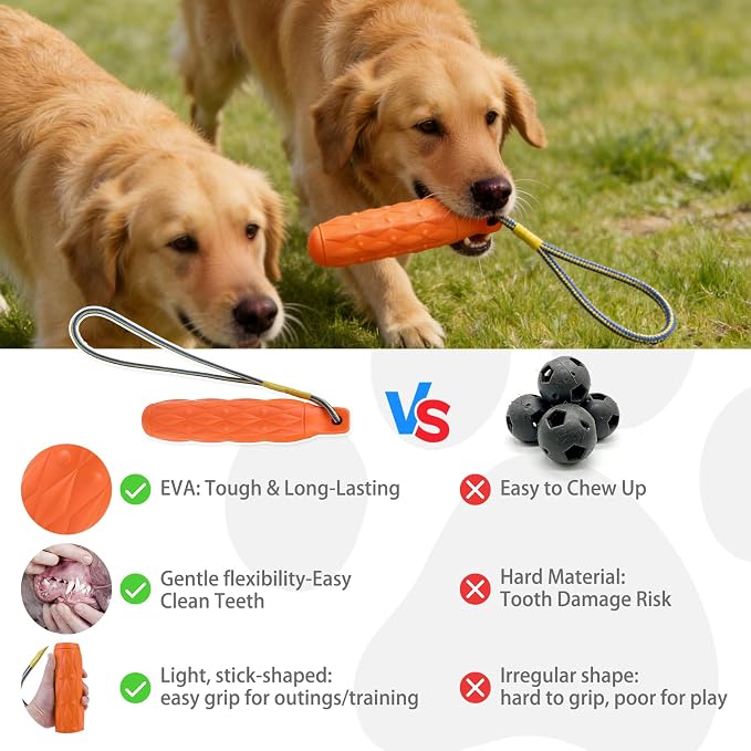 KOOLTAIL Floating Dog Toys, Interactive Water Pool Fetching Toy with Durable Rope, 11.4'' EVA Bright Bumper Dog Chew Toys for Medium Large Dogs, Summer OutdoorTraining Teething, Orange