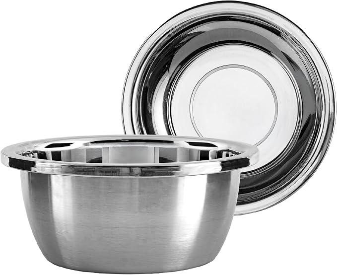 Dog Bowl, Stainless Steel for Mid-Large Breeds, 8 x 3.6in, 64-oz Capacity | 8-inch Diameter, Replacement Food Feeder Bowl, Clean Stainless, SUS 304