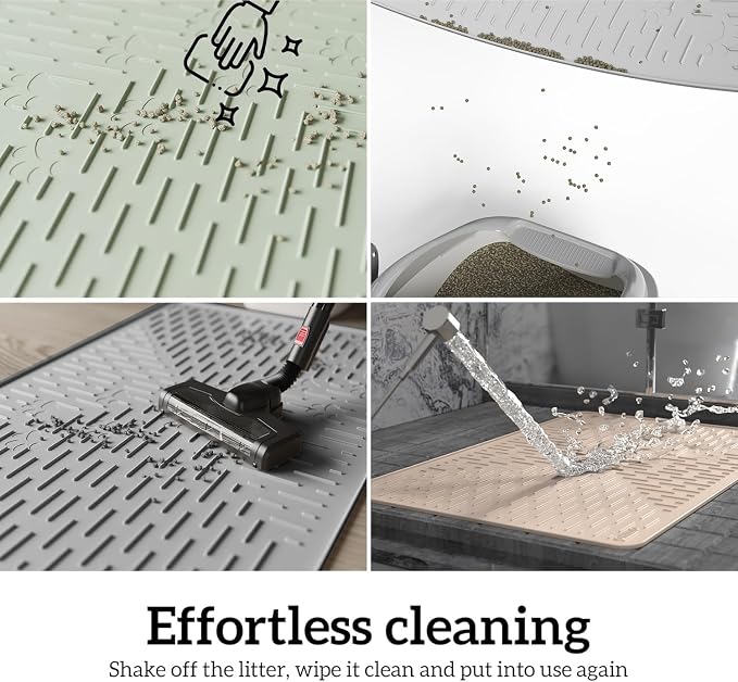 OHMO Large Cat Litter Mat, 31.5x23.6 Silicone Trapping Mat Pink | for Kitty Litter Box, Easy Clean, BPA Free Rubber, Center Litter Collection, Easy Pour-Back, Waterproof, Odor-Resistant