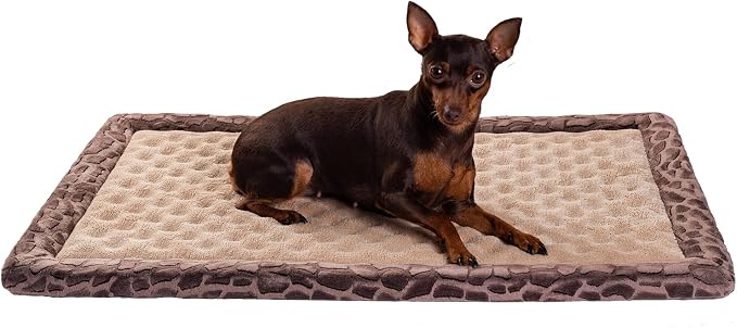 MINIDEAR Dog Crate Pad, Crate Bed Non-Skid Kennel Pad, Rubber Backing Memory Foam for Dog Bed Mat, Machine Washable Dog Bed for Crate, 17"x24"