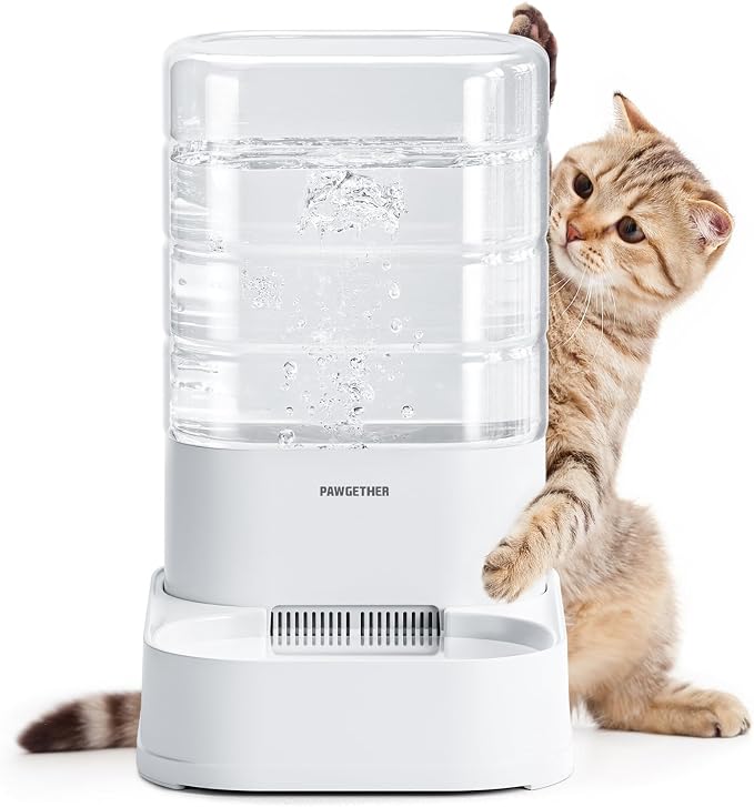 PAWGETHER® Automatic Cat Water Dispenser with 1 Filter Gravity Water Bowl for Dogs, 1 Gallon/3.5L Dog Water Bowl Dispenser, Cat Waterer, Easy to Fill