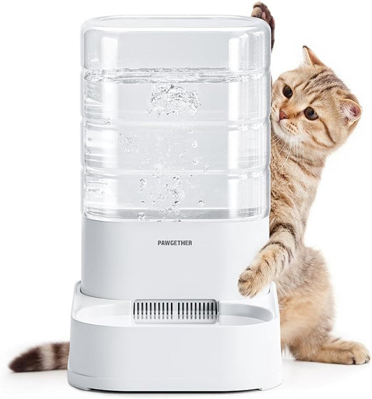 PAWGETHER® Automatic Cat Water Dispenser with 1 Filter Gravity Water Bowl for Dogs, 1 Gallon/3.5L Dog Water Bowl Dispenser, Cat Waterer, Easy to Fill