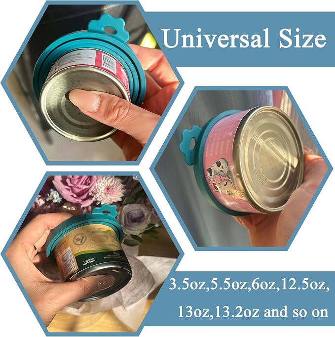 Original Canned Dog Food Storage Container | Silicone Can Cover Pet Food Sealer | BPA Free, Airtight, Dishwasher & Freezer Safe (2 Pcs Dark Blue)