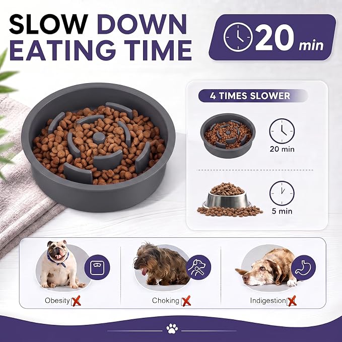 XIAZ Elevated Dog Bowls Large Breed Raised Dogs Bowl Stand Large/Medium Sized Dog Slow Feeder Dogs Bowls Food Water Stands 5 Heights Adjustable 9/11/12/14in Pet Feeder Dish Station