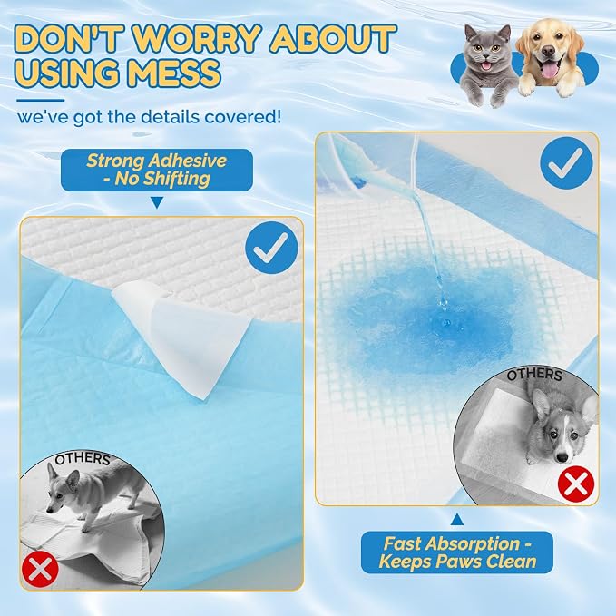 Extra Large Dog Pee Pads 28" x 34" - Barpor 5-Layer Super Absorbent Puppy Pads with Leak-Proof Quick-Dry & Fast-Edge Absorption, Disposable Dog Training Pads Anti-Slip, 40 Pack