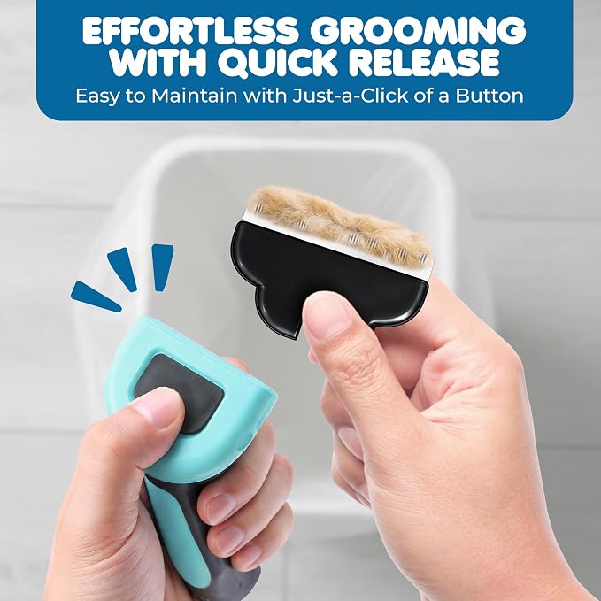 SunGrow Dog & Cat Deshedding Brush, Minimizes Shedding, Enhances Coat Health, Gentle on Skin, Suitable for Rabbits & Ferrets