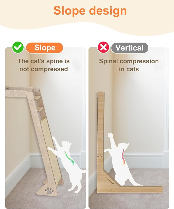 Cat Window Perch with Scratching Pad, 51'' Climbing Tree Include Hammock Cat Ladder with 2 Suction Cups for Sleeping, Playing and Watching Bird