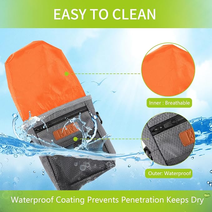 Dog Treat Training Pouch with Built-in Poop Bag Dispenser, Dark Grey | Easily Carries Pet Toys, Kibble, Treats, 3 Ways to Wear, Foldable Silicone Bowl, Quick One-Hand Access for Dog Walks & Hiking
