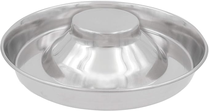 Stainless Steel Puppy Kitten Bowls: Welping Dishes for Weaning Puppies & Kittens, Wide Non-Tip Base, Slow Feeder, 15" (PS-15)