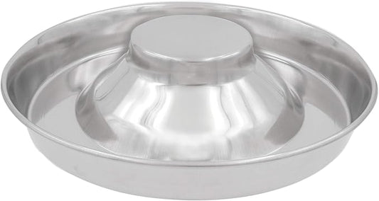 Stainless Steel Puppy Kitten Bowls: Welping Dishes for Weaning Puppies & Kittens, Wide Non-Tip Base, Slow Feeder, 15" (PS-15)