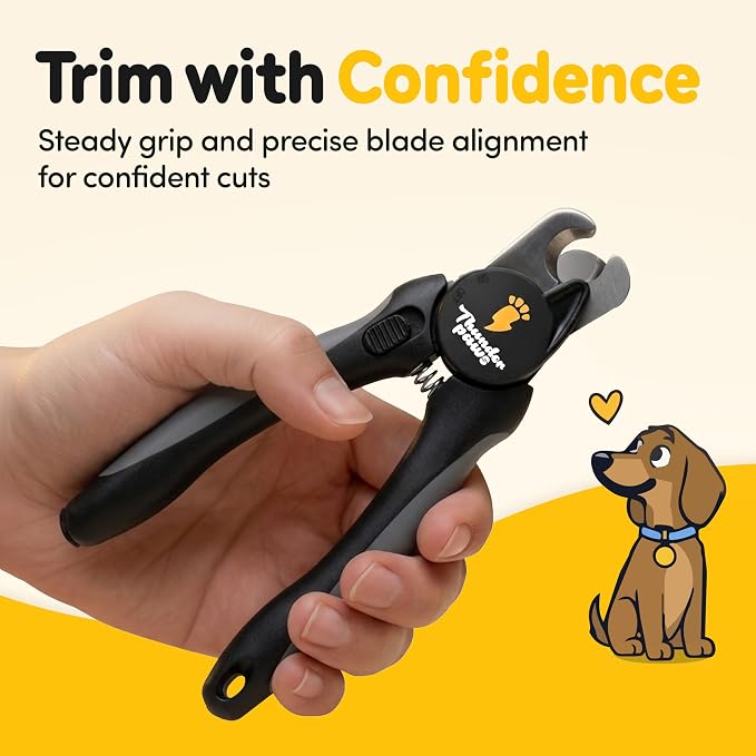 LED Dog Nail Clippers with Light Illumination, Trimmers with Protective Guard, Safety Lock and Nail File - Suitable for Large and Small Dogs & Cats (Grey)