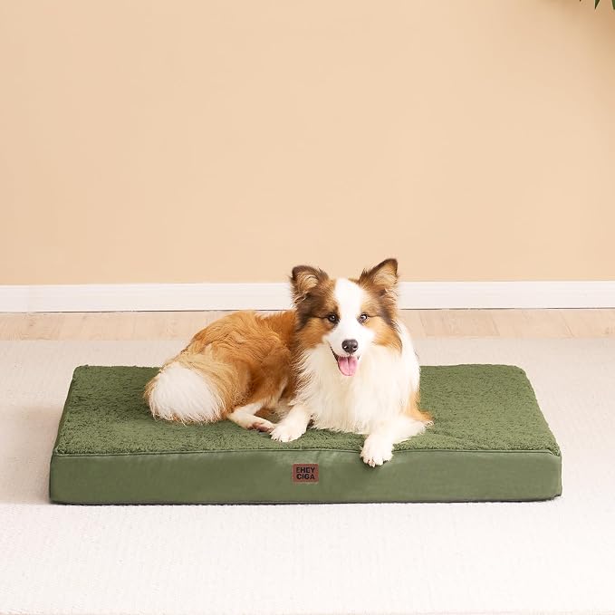 EHEYCIGA Orthopedic Dog Bed Extra Large with Removable Washable Cover, 41IN | Egg Crate Foam Support, Durable Oxford fabric, Non-Slip Bottom, Machine Washable, Soft Waterproof Plush Pet Bed Mat For Crate
