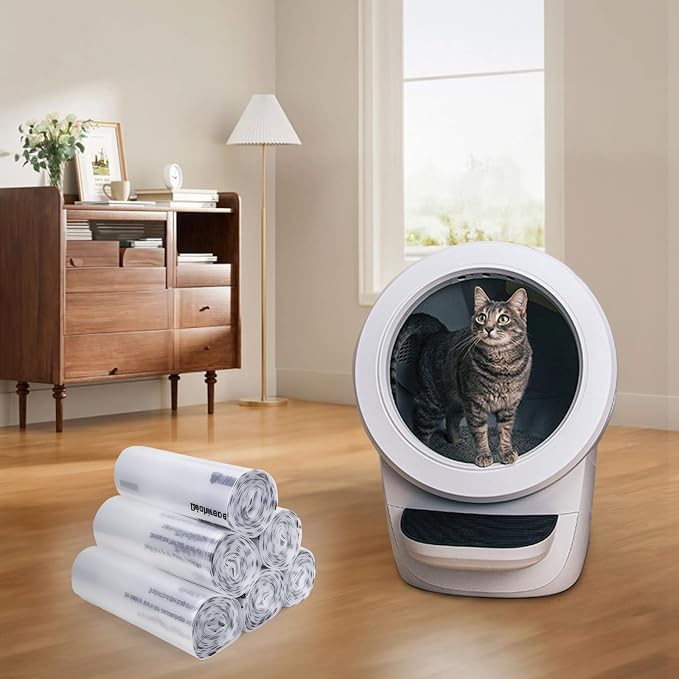 150 Pack Heavy Duty Self-Cleaning Litter Box Liners, Compatible with Litter-Robot 3/4, Extra Thick Waste Drawer Liners, 9-11 Gallons of Capacity, Easy to Empty