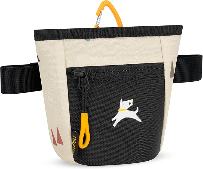 Goodie Treat Bag, Dog Treat Training Pouch | Magnetic Closure | 3 Ways to Wear | Hands-Free Waist Belt | Water-Resistant Recycled Vegan Fabric (Terrazzo)