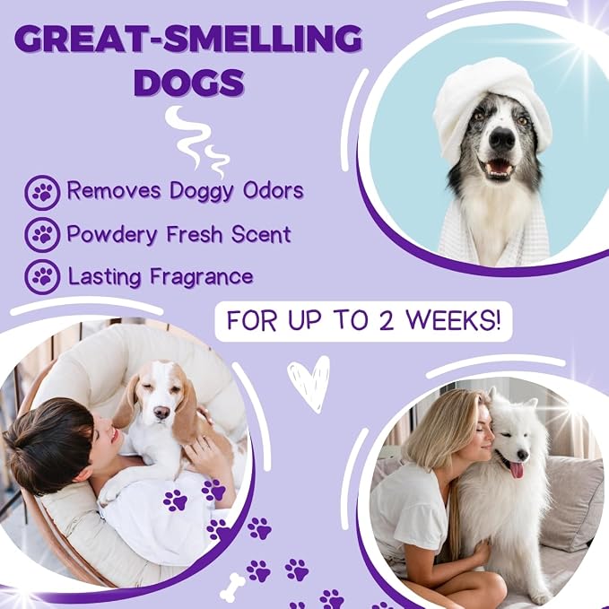 Bright White Natural Whitening Dog Shampoo and Conditioner for Dogs with Aloe Vera, pH Balanced Dog Shampoo and Conditioner Set, Tear-Free for Sensitive Skin 26.4 Oz (Pack of 2)
