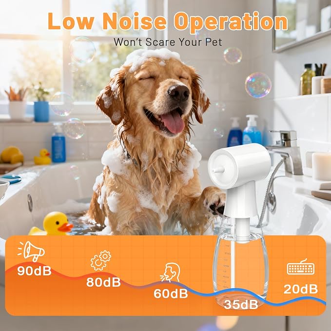 650ml Electric Dog Foam Sprayer for Small and Medium Pets | 650ml large capacity,electric foaming,rich dense foam,shampoo dispenser,for small and medium dogs and cats,easy pet bathing