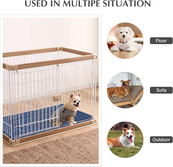BVAGSS Reversible Dog Crate Pad, Memory Foam Pet Bed Mat, Soft Warm Machine Washable Sleeping Kennel Mattress for Small Medium Dogs XH079 (30''x20''x1.6'',Navy)