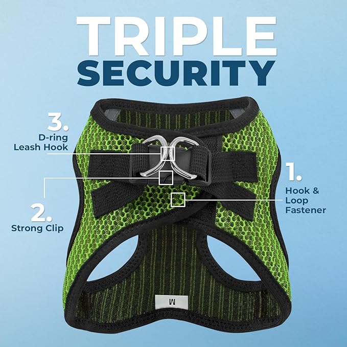 Voyager Step-in Air Dog Harness - All Weather Mesh, Reflective, No Pull Harness for Small, Medium Dogs, Cats - Secure with Hook & Loop Fastener, Buckle, Double D-Rings - Lime Green 2-Tone, XS