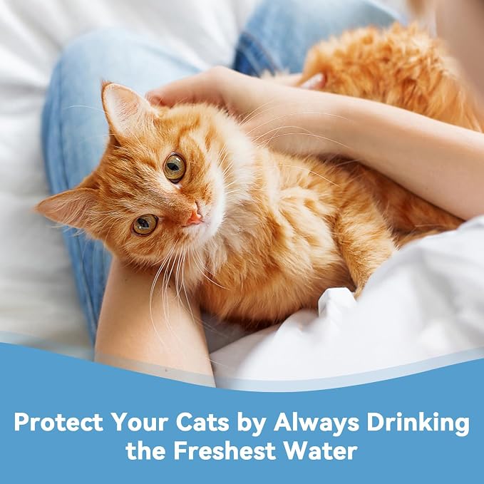 24 Pack Cat Water Filters for APAUK Automatic Pet Fountain 108oz/3.2L, Ion Exchange Resin with Activated Carbon Replacement Filters, 12 Pack Filter &12 Pack Sponges