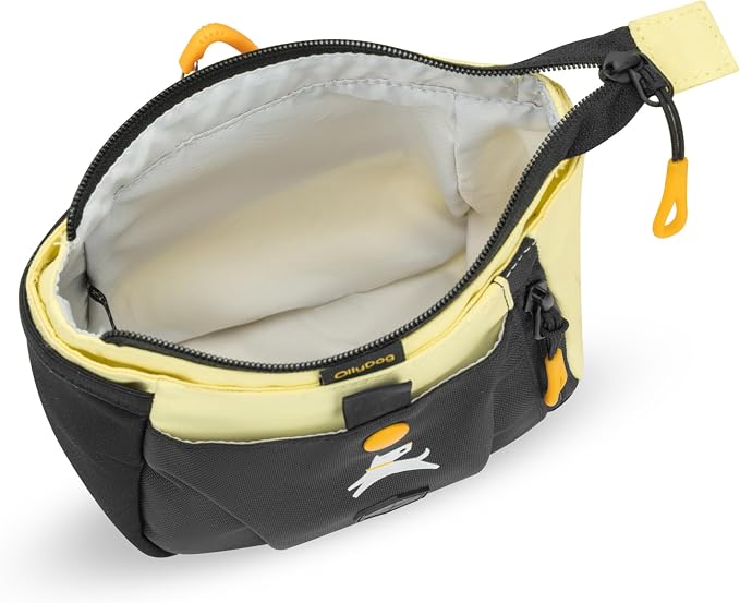 Backcountry Day Bag | Dog Training Treat Pouch | Eco-Friendly Recycled Fabric Fanny Pack with Zipper Closure, Built-in Poop Bag Dispenser & Adjustable Waist Belt (Sol)