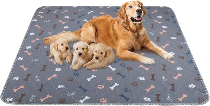Washable Pee Pads for Dogs, 2 Pack Reusable Puppy Pads, 34"x36" | Super Absorbent, Waterproof & Leakproof, Non-Slip Bottom, Machine Washable, For Floors, Beds, Couches, Crates, Carpets, Cars