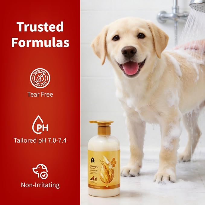 Arf Arf Tearless Puppy & Kitten Shampoo – Oatmeal & Honey, Gentle, 16.9oz | Tearless & gentle for first baths. Chamomile soothes sensitive skin. pH-balanced (6.5–7). Safe for puppies & kittens.