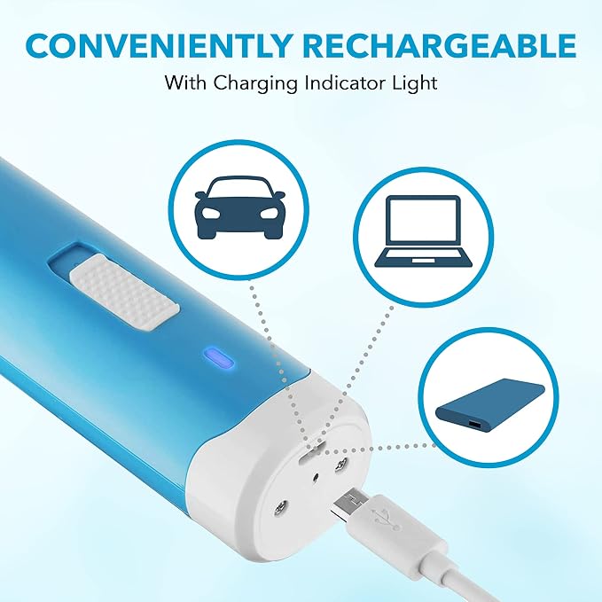 Dog Nail Grinder with 2-Speed Motor, Low Quiet Noise Electric Pet Trimmer for Safe Paw Grooming, Rechargeable and Portable Nail File for Large Dogs, Small Puppies and Cats
