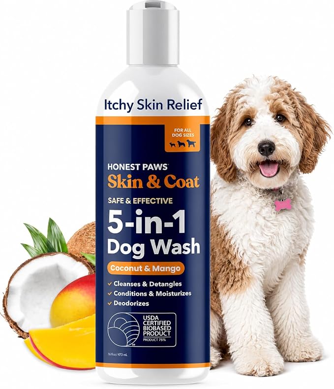 Coconut Mango Dog Shampoo and Conditioner, Puppy, Itchy Skin, Smelly Dogs | Itchy Skin Relief, Anti-Itch Dog Wash for Allergies, Puppy Shampoo and Conditioner, Sensitive Skin, Moisturizing