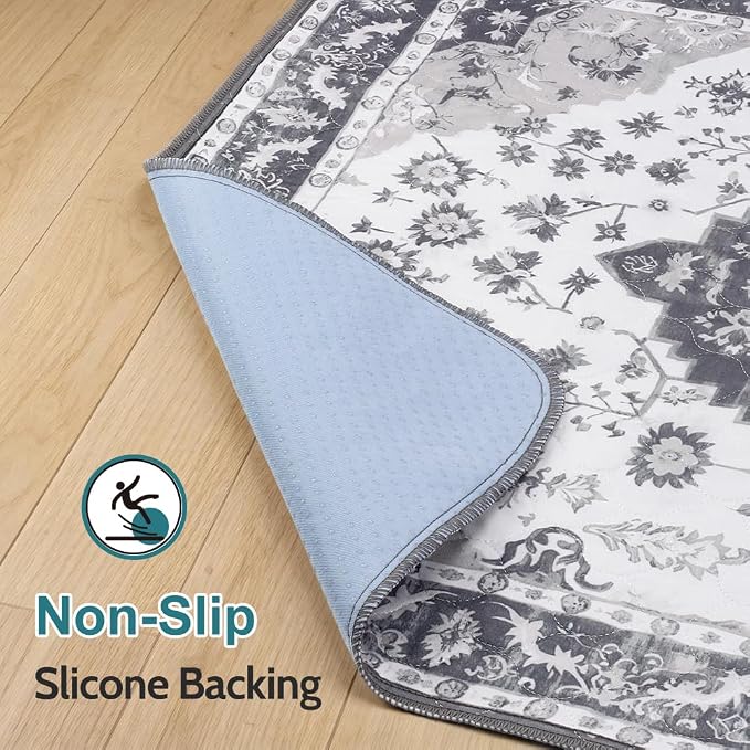 Washable Pee Pads for Dogs, 2 Pack Reusable Puppy Training Pads 48"x32" Super Absorbent Waterproof Dog Training Pads, Non-Slip Potty Pads, Whelping Pads Litter Mat Light Grey Medallion