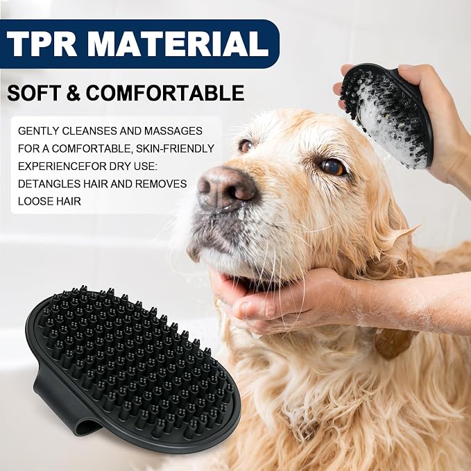 Blue Pet Grooming Kit 3Pcs Dematting Comb for Dogs&Cats Shedding | Self-Cleaning Slicker Brush,Double-Sided Fine&Wide Teeth Undercoat Rake for Dogs,Deshedding Dog Brush,Dog Bath Massage Brush