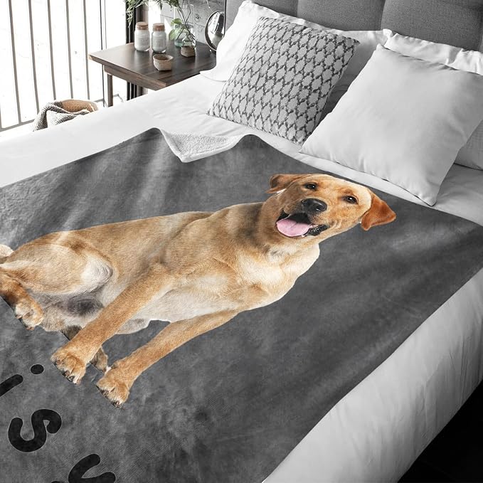 Personalized Dog Blanket, Customized Pet Blankets with Name Picture, Throw Blanket for Small Medium Large Dog Puppy Cat
