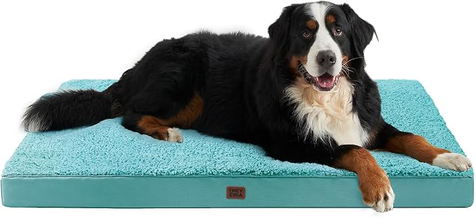EHEYCIGA Orthopedic Dog Bed Extra Large with Removable Washable Cover, 50IN | Egg Crate Foam Support, Durable Oxford fabric, Non-Slip Bottom, Machine Washable, Soft Waterproof Plush Pet Bed Mat For Crate