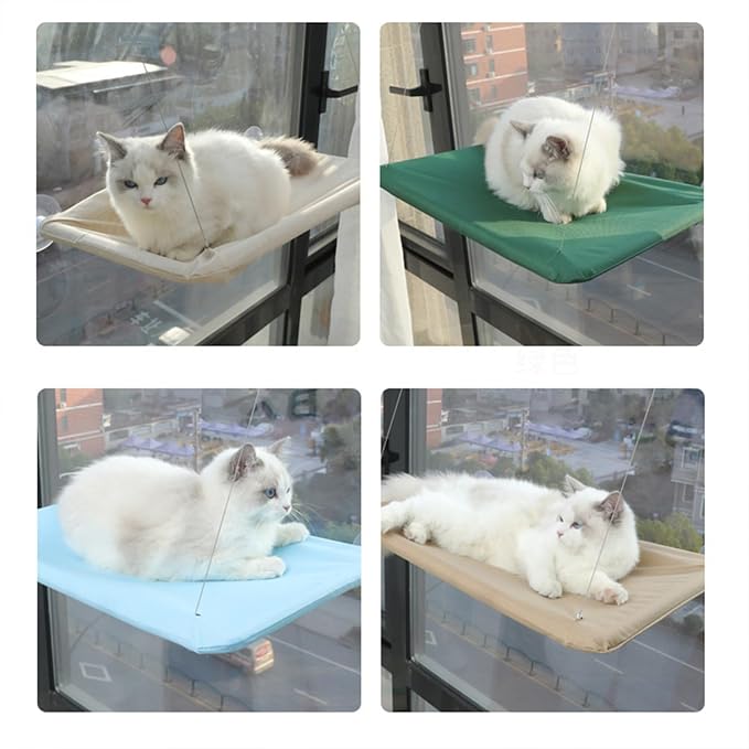 Window Hammock for Cat with Suction Cups Hanging Bed Perch Breathable Cloth Resting Bed Hammock
