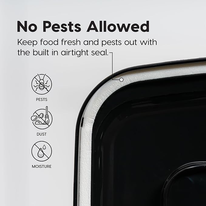 IRIS USA Dog Food Storage Container, Up to 22 lbs, Smoke, Made in USA | Wheels for Mobility, Airtight Seal, BPA-Free, Best for Cat Food, Bird Seed, Chicken Feed, Pet Toys, Treats, Pellets