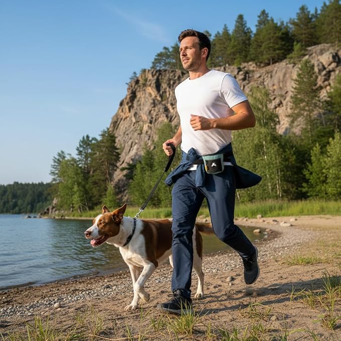 Goodie Treat Bag, Dog Treat Training Pouch | Magnetic Closure | 3 Ways to Wear | Hands-Free Waist Belt | Water-Resistant Recycled Vegan Fabric (Surf)