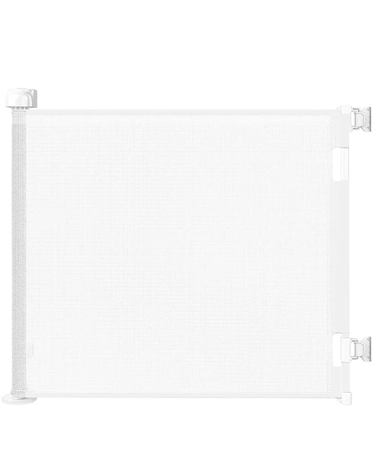 Retractable Baby Gate for Stairs & Doorways,71" Wide x 33.6" Tall Easy Installation Mesh Dog Gate for Indoor & Outdoor Use,Pet and Dog Safety Gate for Hallways(White)