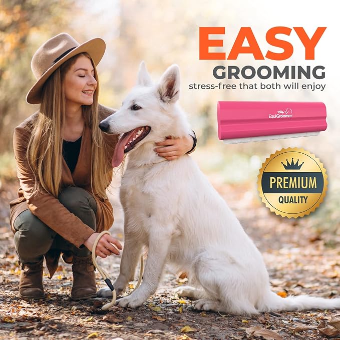 EquiGroomer 5-Inch Undercoat Deshedding Brush for Dogs & Cats, Pink | Best for dogs up to 100 lbs and cats of any size, short or long hair, stainless blade, no cutting or pulling
