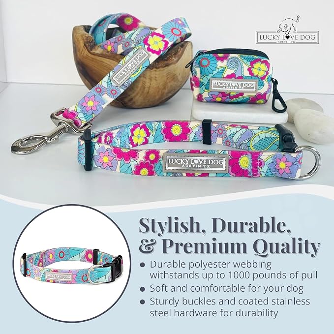 Lucky Love Dog Collars, Cute X-Small Dog Collars for Female Dogs, Part of Purchase Donated to Rescue, Caroline, Extra Small