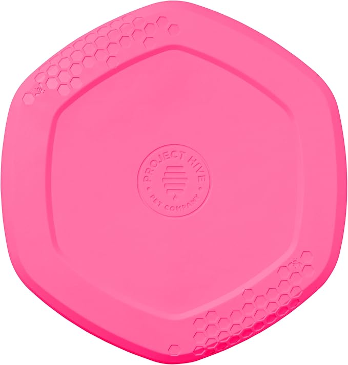 PROJECT HIVE ·PET COMPANY· Dog disc - Great for Fetch - Includes a Lick mat on Back - Floats in Water, Smooth Glide - Made in The USA (Wild Berry)