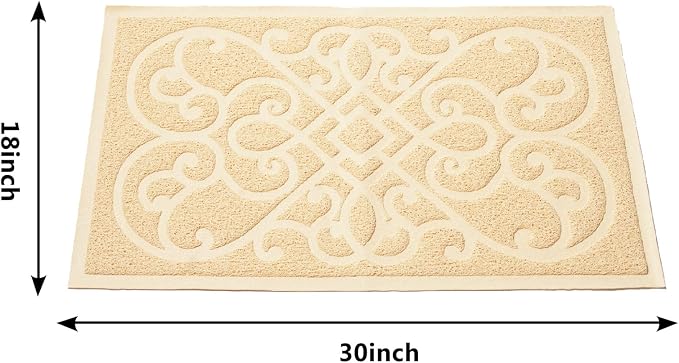 PetLike Cat Litter Box Mat, Thick Kitty Litter Trapping Mat, Durable,Waterproof &Washable with Non-Slip Backing, Soft on Kitty Paws and Easy to Clean, BPA Free