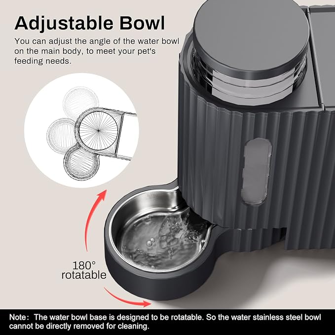 Gardner Pet Automatic Gravity Cat Food Feeder and Water Dispenser Stainless Steel Two-in-One Set Large Capacity Dispenser for Pets Dogs, Puppies, Kittens-(1.6 Gallons x 2)