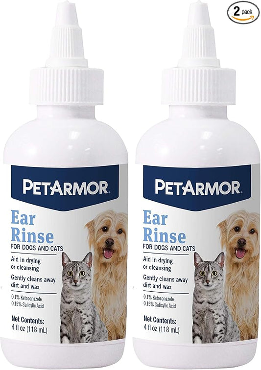 PetArmor Ear Rinse for Dogs & Cats, 4 oz (Pack of 2)