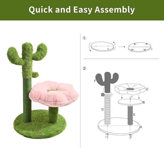 Cat Scratching Post, Cat Scratcher Kitten Scratch Post，Sisal Rope for Indoor Cats, Claw Scratcher for Indoor Cats and Kittens (Cactus)