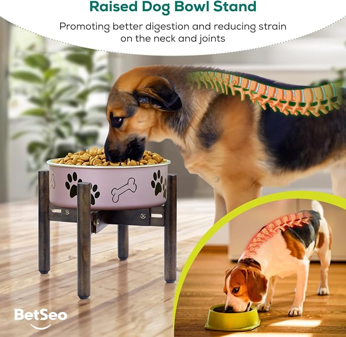 Dog Bowl Stand for Water/Food - Adjust with Lock - Dog Water Fountain Holder, Elevates Pet Food and Water Feeder Bowls (Bowl not Included) (1Pack - (Height 10.3in, Width 8-11.2in))