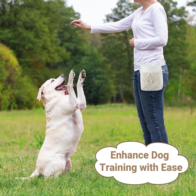 Mkono Dog Treat Pouch, Treat Pouches for Pet Training 3 Ways to Wear Dog Treat Bag Hand-Free Dog Walking Fanny Pack with Adjustable Waist Belt, Shoulder Strap, Poop Bag Dispenser