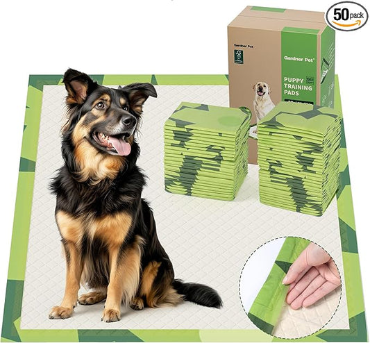 Gardner Pet Disposable Puppy Pads XL, 28" x 30" Dog Pee Pads for Dogs, Super Absorbent & Leak-Proof Full Edge-Wrapping Extra Thick Dog Potty Training Pads (50 Count)