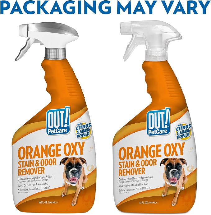 OUT! PetCare Complete Oxy Stain Remover, Dog Stain Carpet Cleaner, 32oz | Upholstery Cleaner, Odor Eliminator, Stain Remover Spray, Pet Carpet Cleaner, Dog Urine Remover, Spot Cleaner, Floor Cleaner