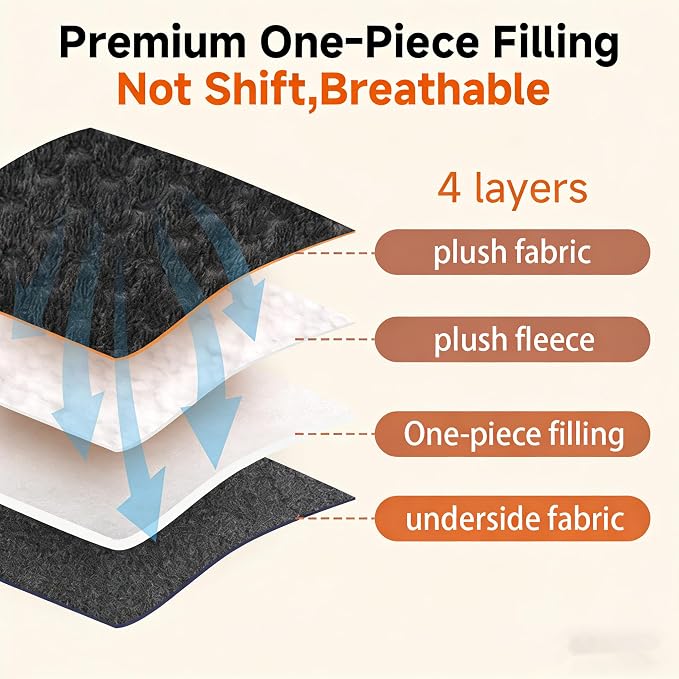 Dog Beds for Small Dogs, 22x13 Plush Washable Dark Gray Flat Pet Bed | Plush Double Sided Puppy bed, Machine Washable Small Dog Bed, Dog Bed Mats