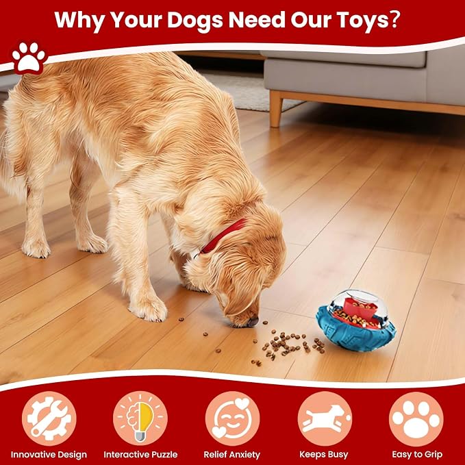 YINEYA Interactive Dog Toy, Puzzle Toy with Adjustable Treat Dispensing & DIY Frozen Treats, Dog Enrichment Toys to Keep Them Busy and Mental Stimulation